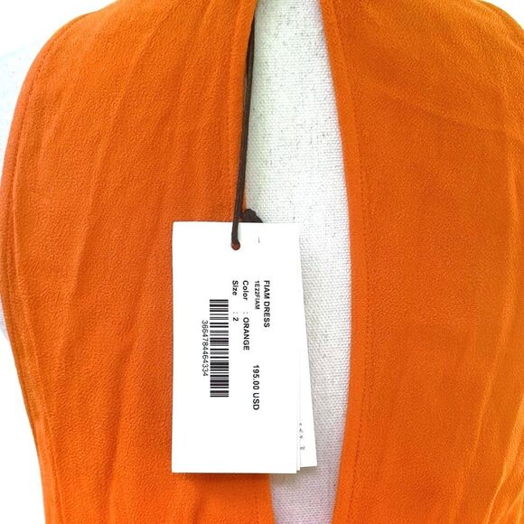 BA&SH Fiam Wm’s Sz Med Orange Sleeveless Halter Neckline Keyhole Back Mini Dress - Picture 5 of 7